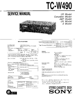 Sony TC-W490 - Service Manual